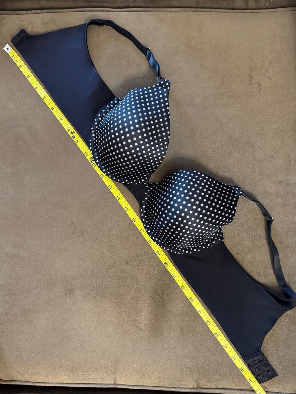 INC International Concepts Black Bra with White Polka Dots